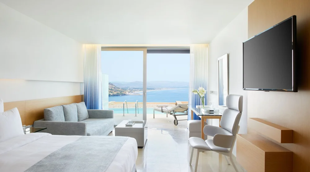 Junior Suite Sea View Sharing Pool at Lindos Blu Luxury Hotel & Suites