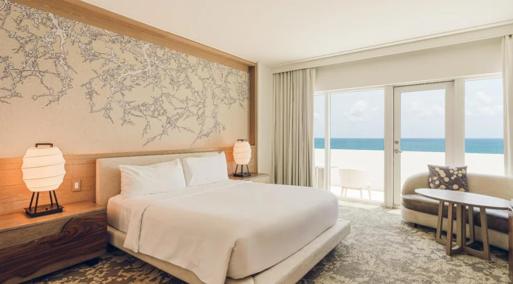 Ocean View King with Balcony at Nobu Hotel Miami Beach