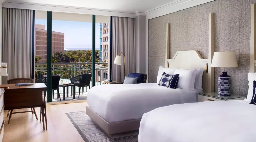 Guest Room with Two Double Beds, Balcony and Partial Bay View at The Ritz-Carlton Coconut Grove