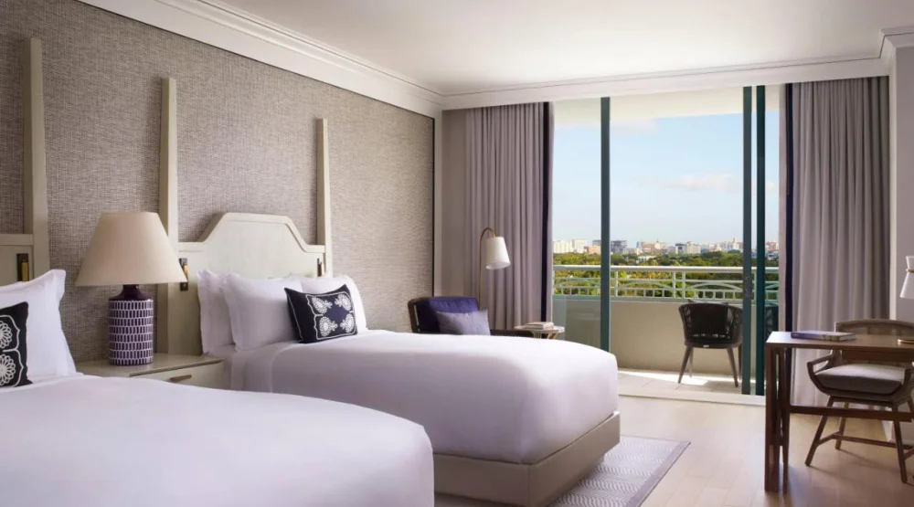 Guest Room with Two Double Beds, Balcony and City View - High Floor at The Ritz-Carlton Coconut Grove