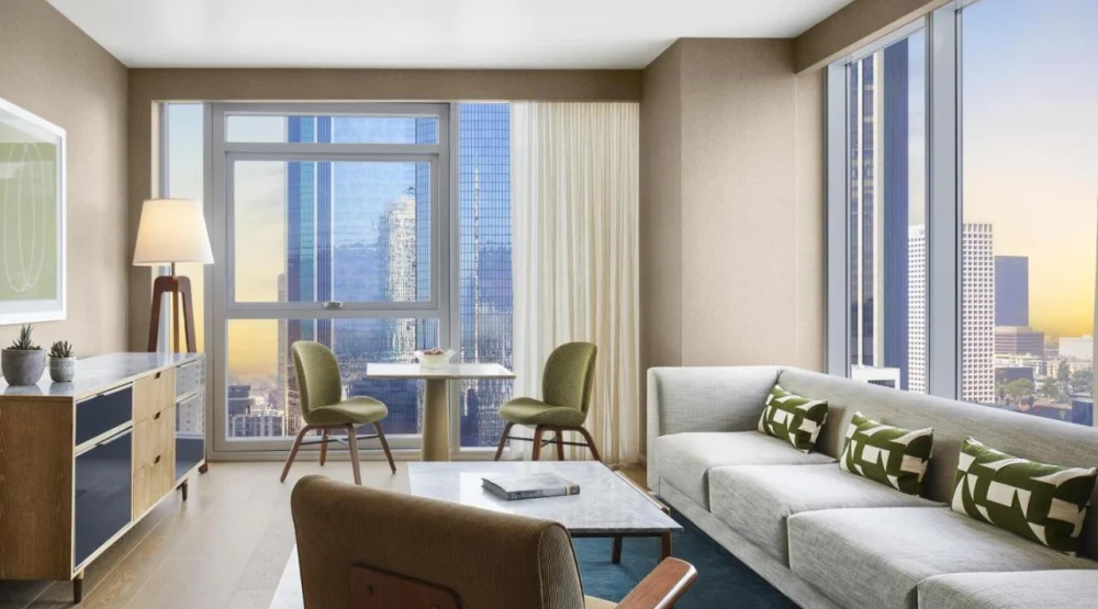 One Bedroom Premium King Suite with Sunset View at Conrad Los Angeles