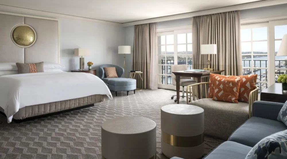 Junior Suite With, One King Bed, Sofa Bed, Marina View and Balcony at The Ritz-Carlton Marina Del Rey