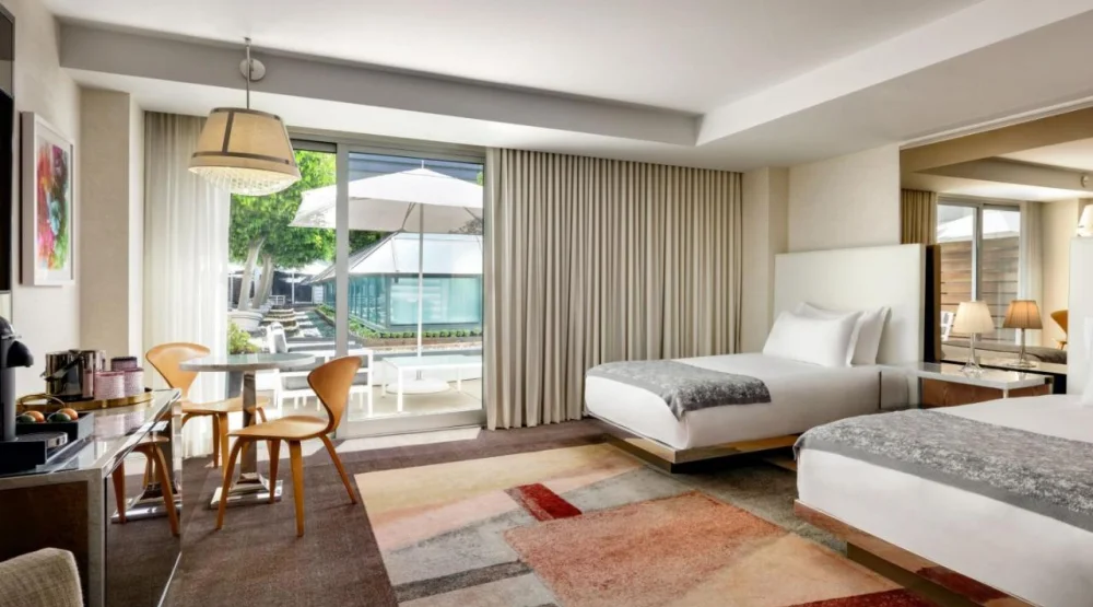 Terrace Room, Guest Room, Two Double, Garden View at SLS Beverly Hills Hotel