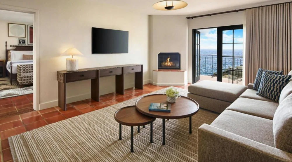 Signature King Suite with Sofa Bed and Fireplace - Ocean View at The Ritz-Carlton Bacara Santa Barbara