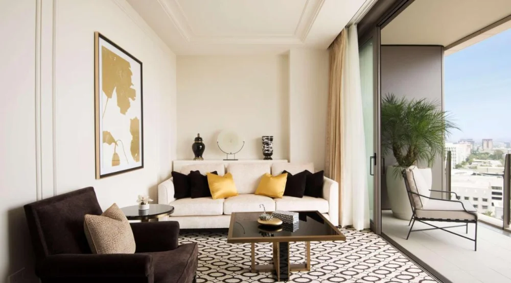 Corner Deluxe Junior Suite with Terrace at Waldorf Astoria Beverly Hills
