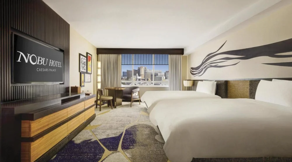 Nobu Strip View Room Two Queens at Nobu Hotel at Caesars Palace