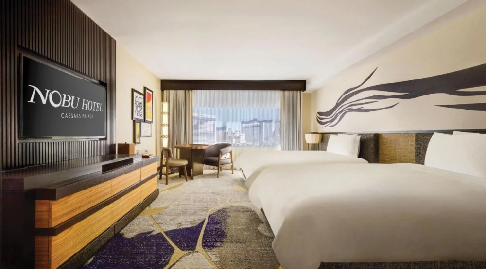 Nobu Partial Strip View Room Two Queen at Nobu Hotel at Caesars Palace