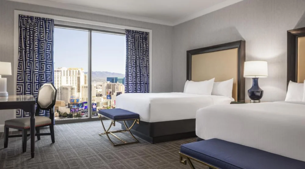 Palace Strip View Room Two Queens at Caesars Palace Hotel & Casino