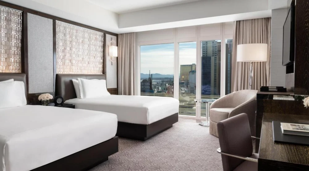 Double Room with Two Double Beds and Vegas Strip View at Waldorf Astoria Las Vegas