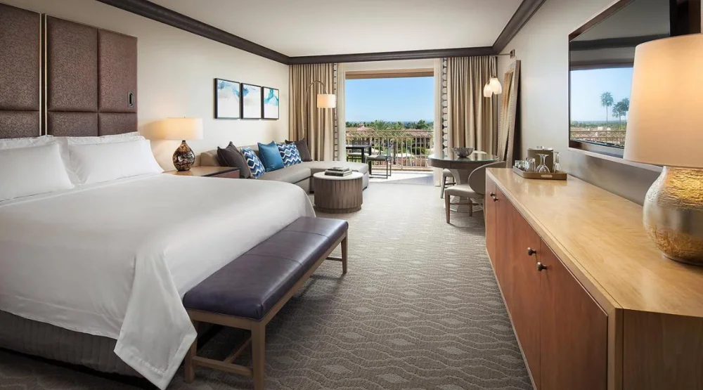 Grand Deluxe, Guest Room, One King, Sofa Bed, Pool View at The Phoenician, A Luxury Collection Resort