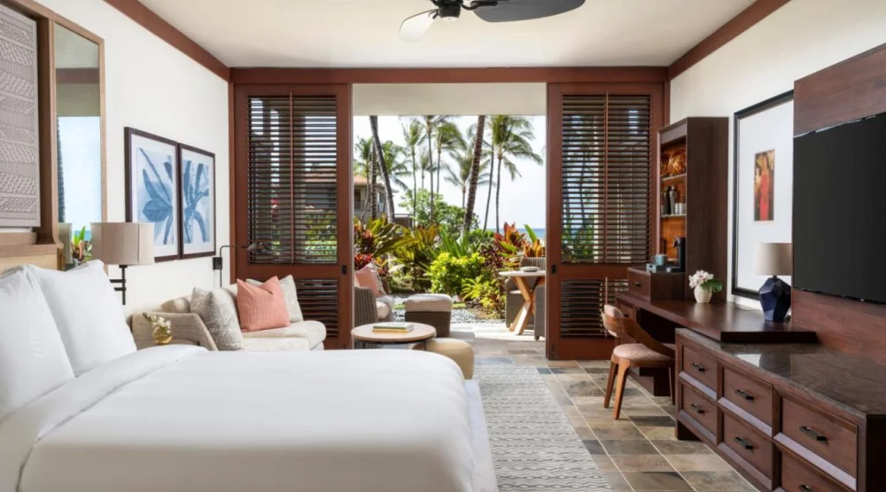 King Room with Ocean View at Four Seasons Resort Hualalai