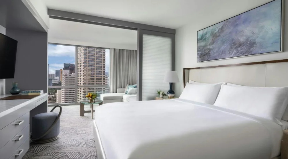 Corner Room with City and Ocean View at The Ritz-Carlton Residences Waikiki Beach