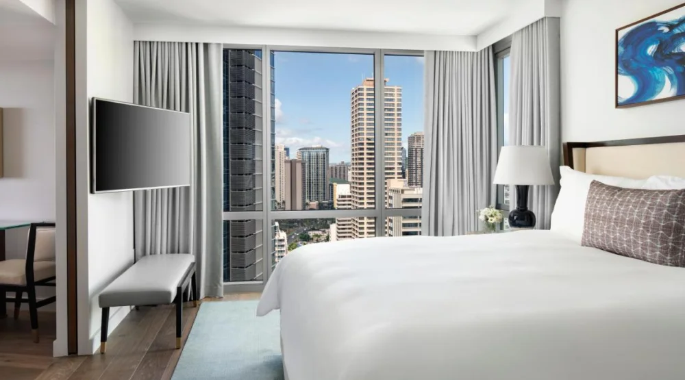 Deluxe Corner Suite with Ocean View at The Ritz-Carlton Residences Waikiki Beach