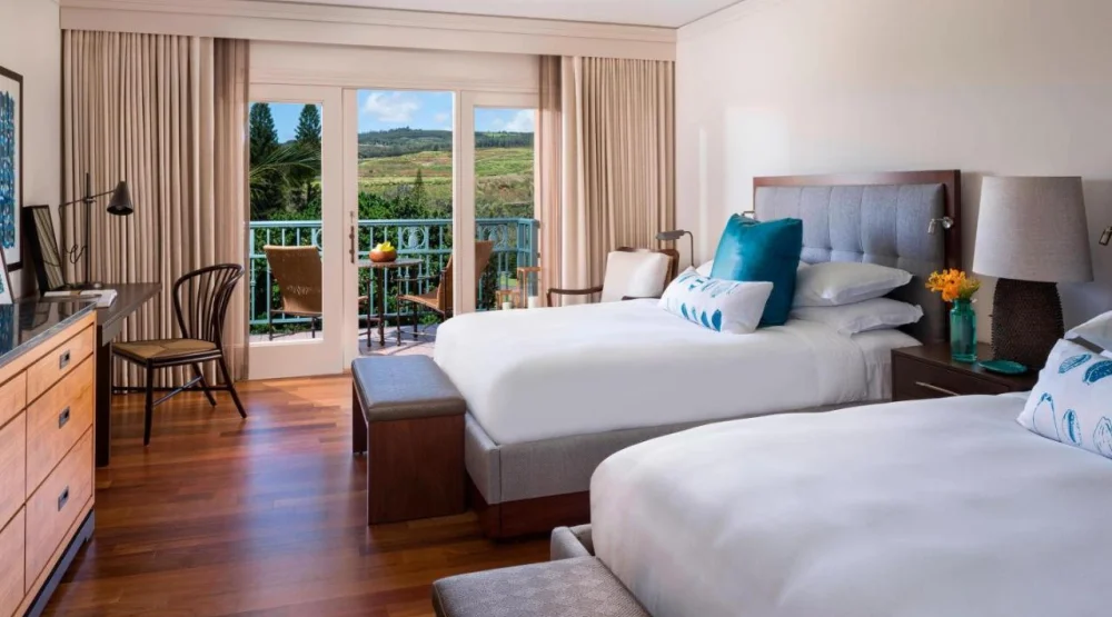 Deluxe Queen Room with Two Queen Beds and Ocean View at The Ritz-Carlton Maui Kapalua