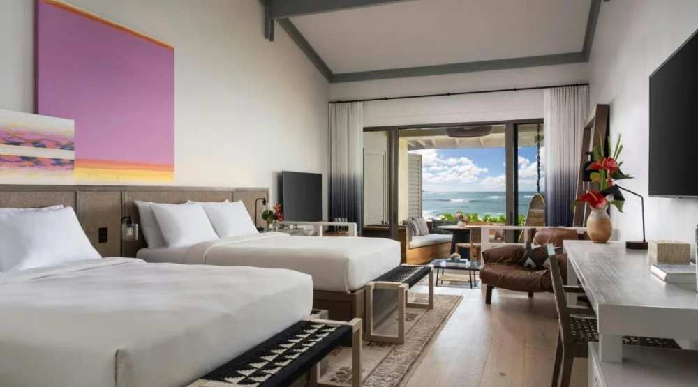 Queen Bungalow with Two Queen Beds and Sofa Bed - Ground Floor at The Ritz-Carlton Oahu Turtle Bay