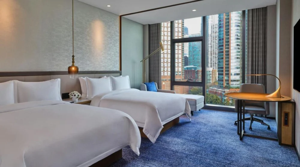 Deluxe Queen Room with Two Queen Beds and River View at The St. Regis Chicago