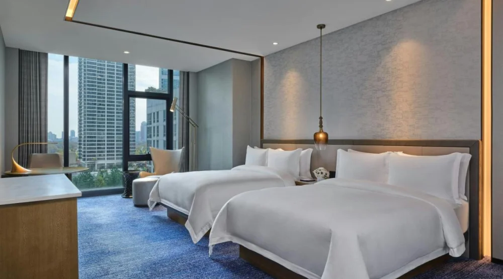 Superior Queen Room with Two Queen Beds and City View at The St. Regis Chicago