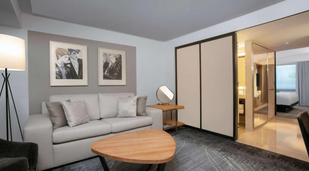 King Suite with Sofa Bed and River View at Conrad New York Downtown