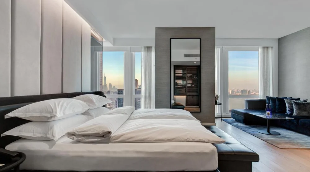 Premier River View Guestroom, One King Bed at Equinox Hotel New York