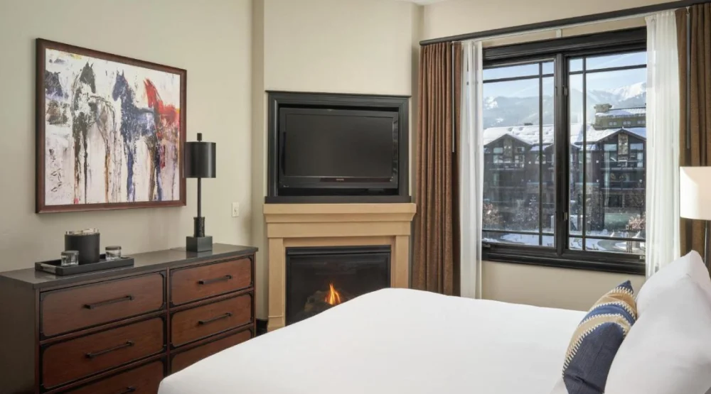 King Guest Room with Fireplace at Waldorf Astoria Park City