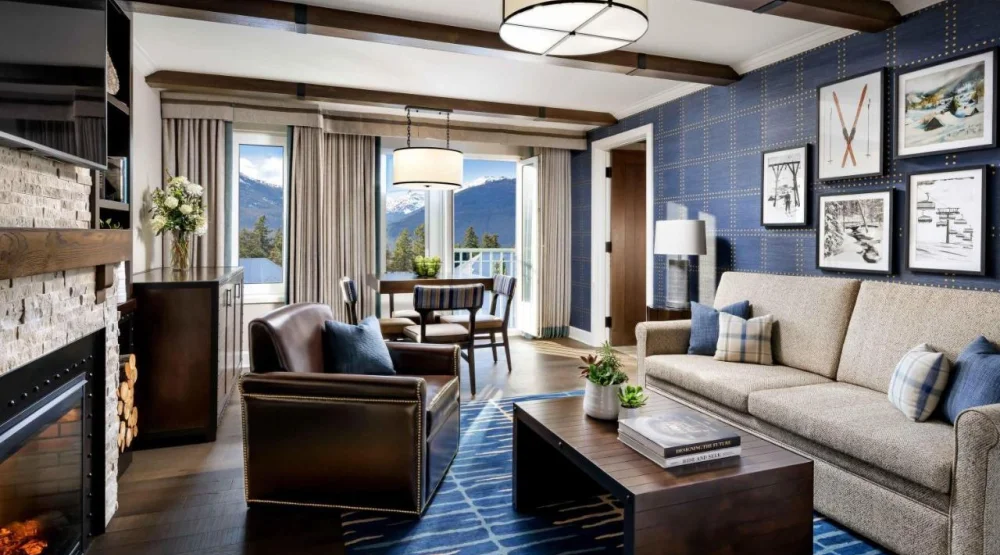 One Bedroom Queen Suite with Two Queen Beds and View at Fairmont Chateau Whistler