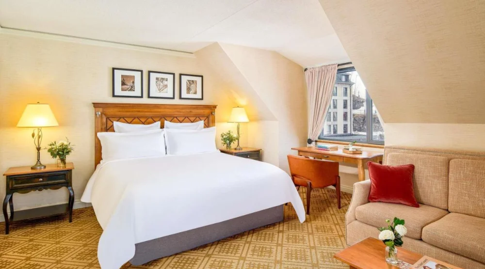 Deluxe King Room with Seating Area and Sofa Bed at Fairmont Tremblant