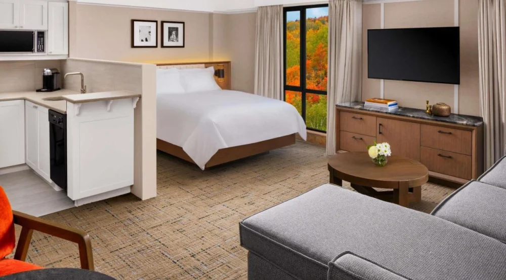 Luxury Studio Suite with One Queen Bed and Kitchen - Newly Renovated at Fairmont Tremblant