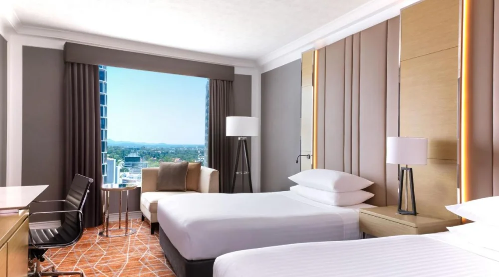 Executive Level, Guest Room, Two Doubles, City View, High Floor at Brisbane Marriott