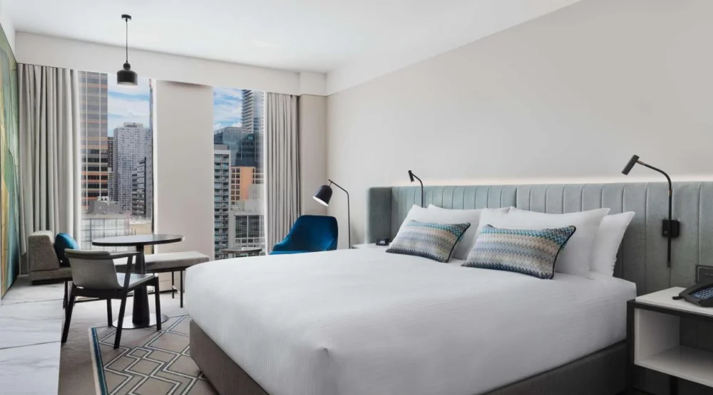 Deluxe King Room with View at Hilton Melbourne Little Queen Street