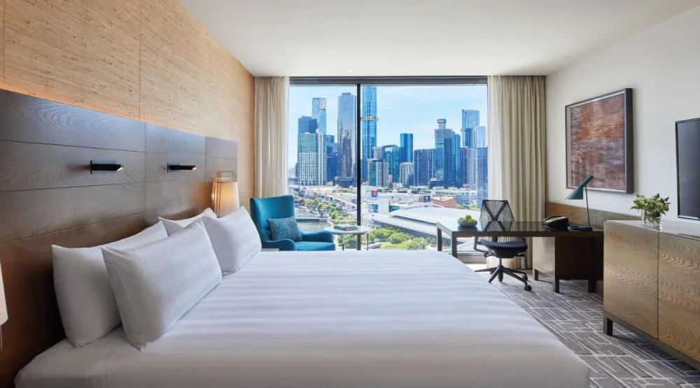 Premier King Room with City Skyline View at Pan Pacific Melbourne