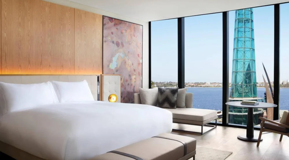 Swan River View, Premium Guest Room, One King Bed at The Ritz-Carlton Perth