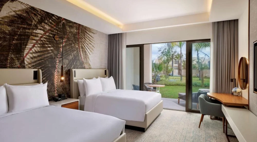 Deluxe Queen Room with Two Queen Beds and Garden View at Conrad Rabat Arzana