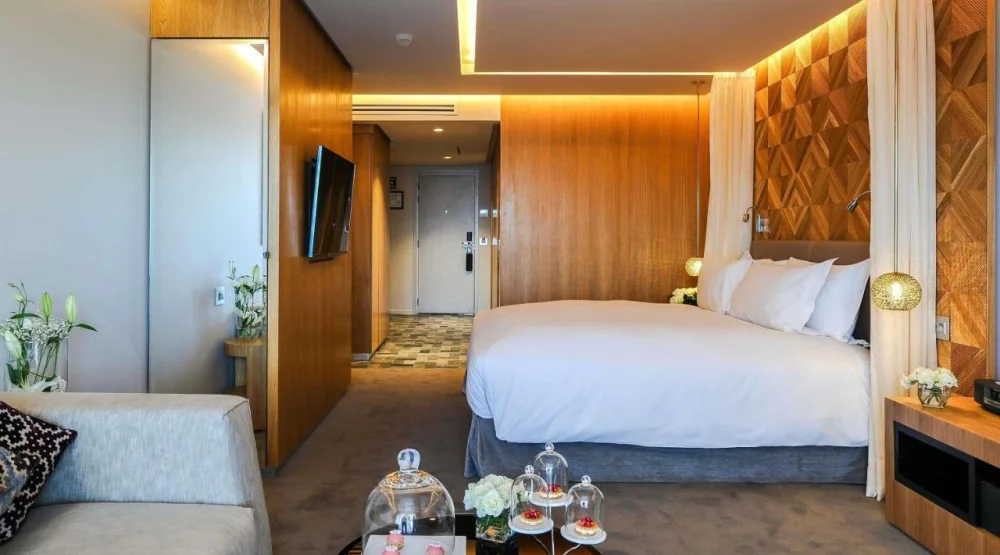 Contemporary Junior King Suite with Mountain and Pool View at Sofitel Marrakech Palais Imperial & Spa