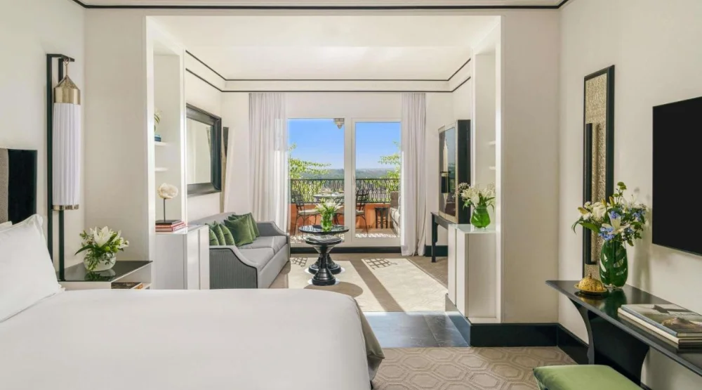 Junior Suite with Balcony and Mountain and Pool View at Sofitel Marrakech Palais Imperial & Spa