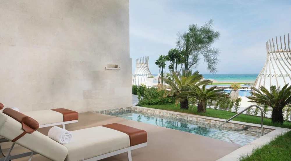 Palm Duplex Two Bedroom Suite with Balcony and Sea View at The St. Regis Al Mouj Muscat Resort