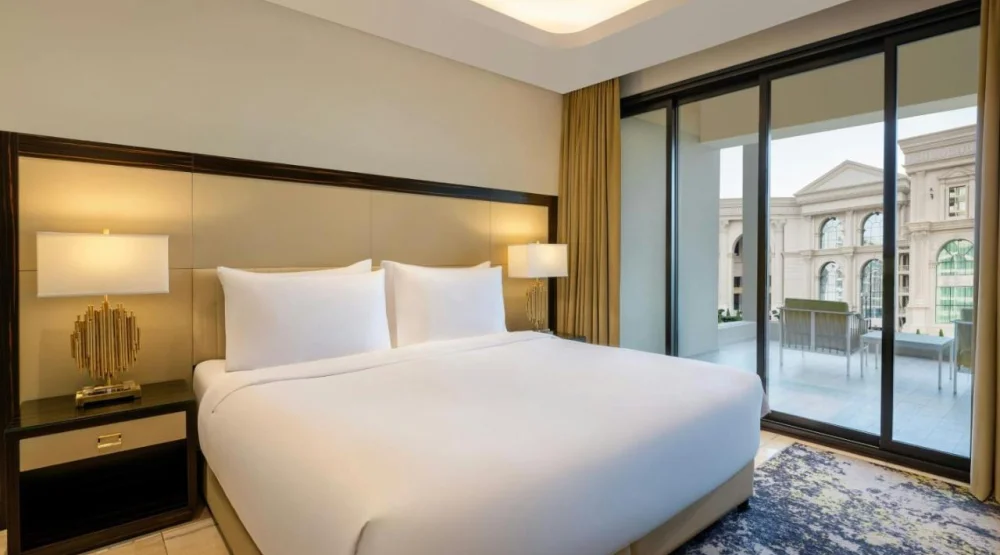 One Bedroom Deluxe King Suite Apartment with Balcony and Place Vendome Mall View at Agora Doha Autograph Collection