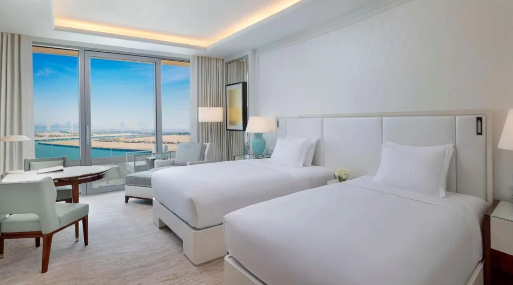 Deluxe Queen Room with Two Queen Beds and Sea View at Waldorf Astoria Doha Lusail