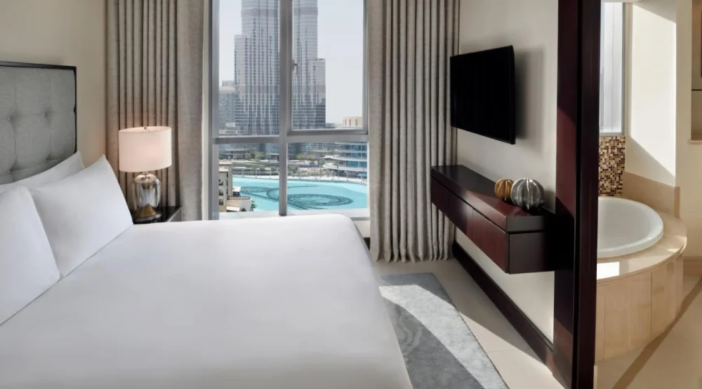 Two Bedroom Burj Khalifa & Fountain View Residence with Balcony at Address Downtown Dubai