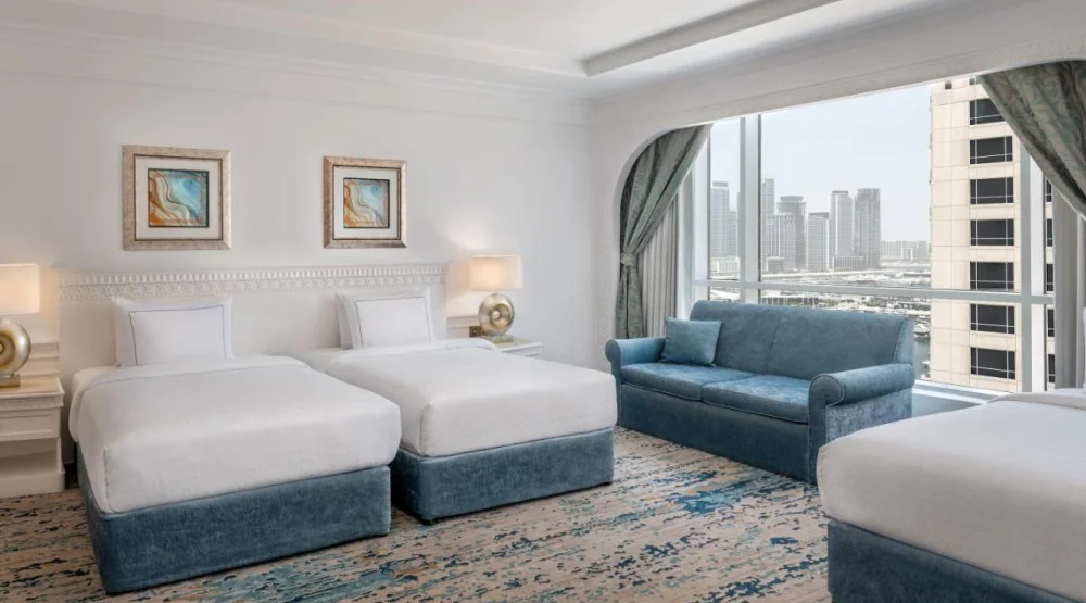 Tower Family Room, Larger Guest Room, Two Twin, Partial Sea View at Al Habtoor Grand Resort Autograph Collection