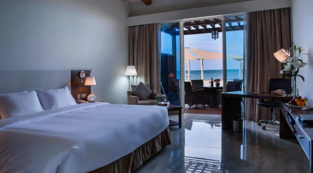 Premium Beachfront Chalet King Room at Danat Jebel Dhanna Resort