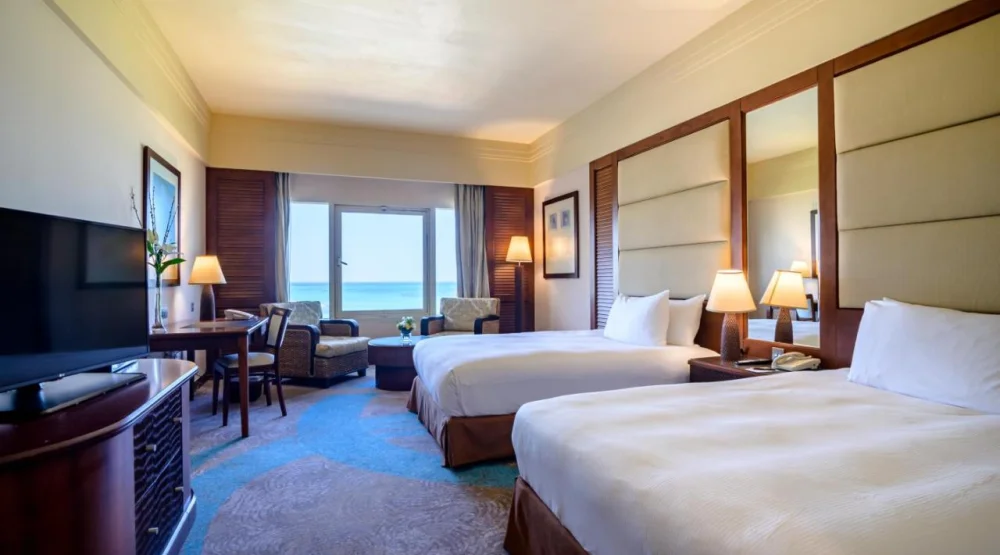 Deluxe Twin Room with Sea View at Danat Jebel Dhanna Resort