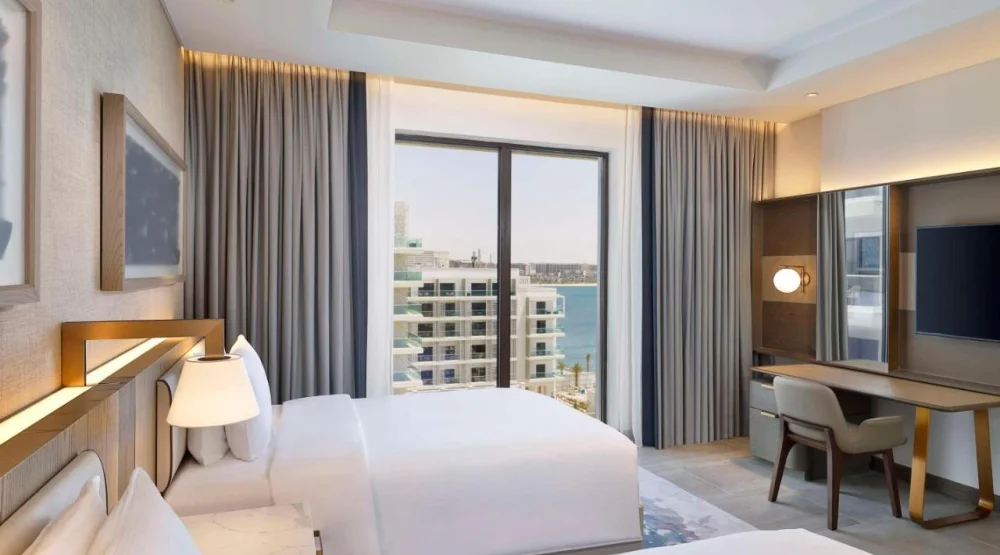 One Bedroom Suite with Two Double Beds at Hilton Abu Dhabi Yas Island