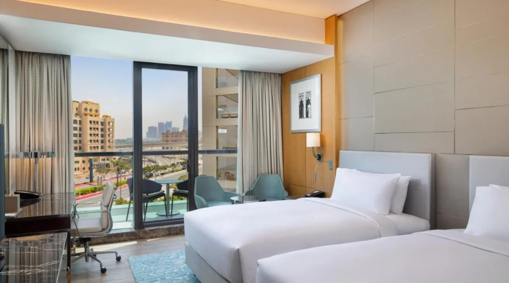 Double Room with Two Double Beds and Balcony at Hilton Dubai Palm Jumeirah