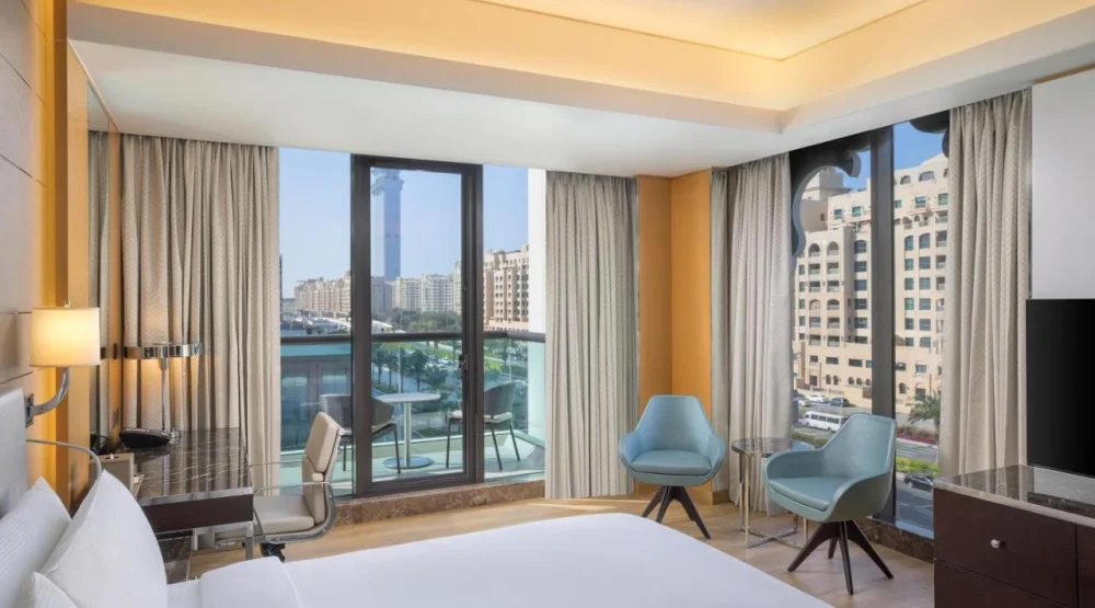 Corner King Room with Balcony at Hilton Dubai Palm Jumeirah