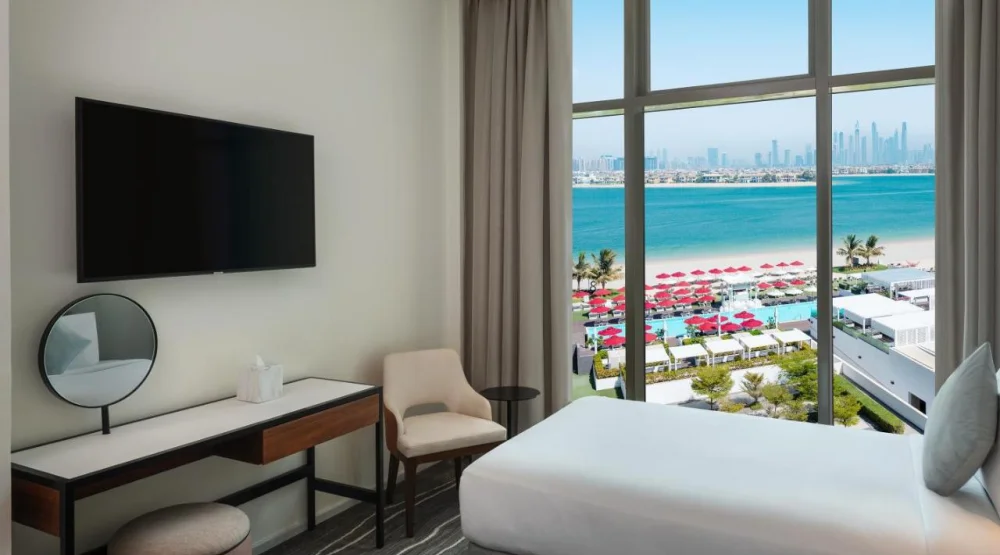 Deluxe Twin Room with Palm Sea View & Kitchenette at Th8 Palm Dubai Beach Resort Vignette Collection