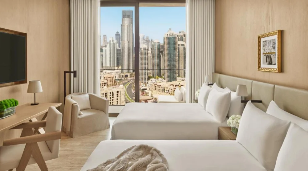 Superior Queen Room with Two Queen Beds and Balcony - High Floor at The Dubai EDITION