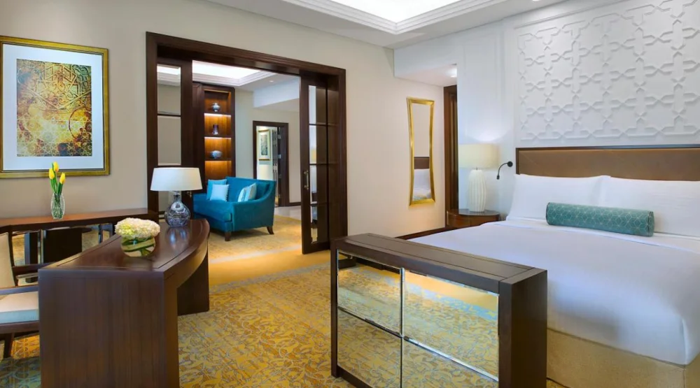 One Bedroom Gulf Suite, Two Balconies with Garden View, Large Living Room at The Ritz Carlton Dubai
