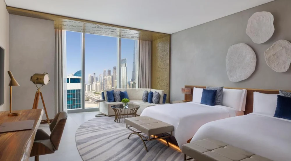 Superior Double Room with Two Double Beds, Partial Burj Khalifa Or Downtown View at The St. Regis Downtown Dubai