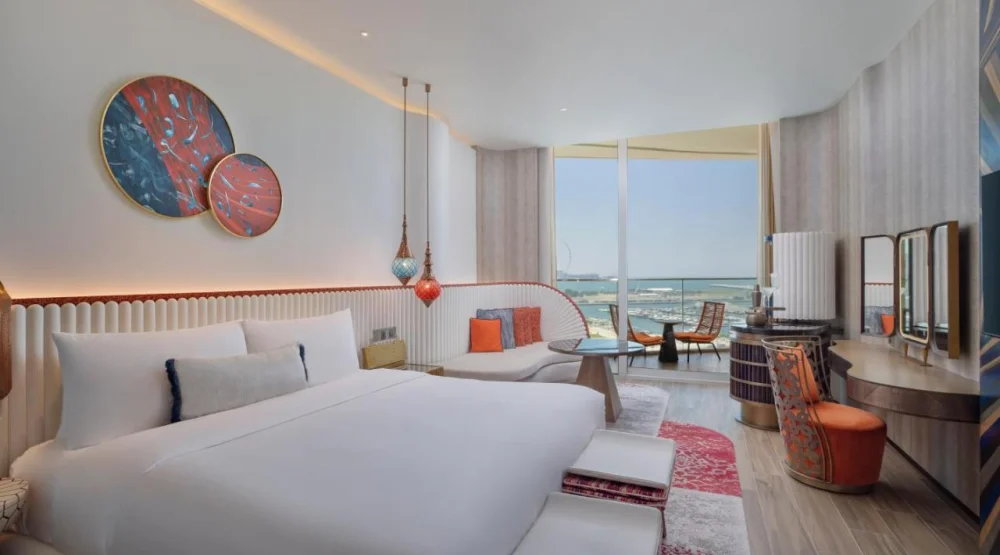 Premier Deluxe King Room with Sea View - High Floor at W Dubai Mina Seyahi