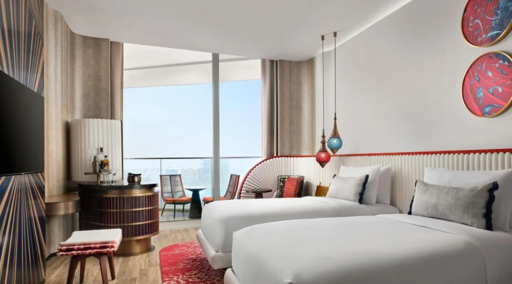 Premier Deluxe Twin Room with Sea View - High Floor at W Dubai Mina Seyahi